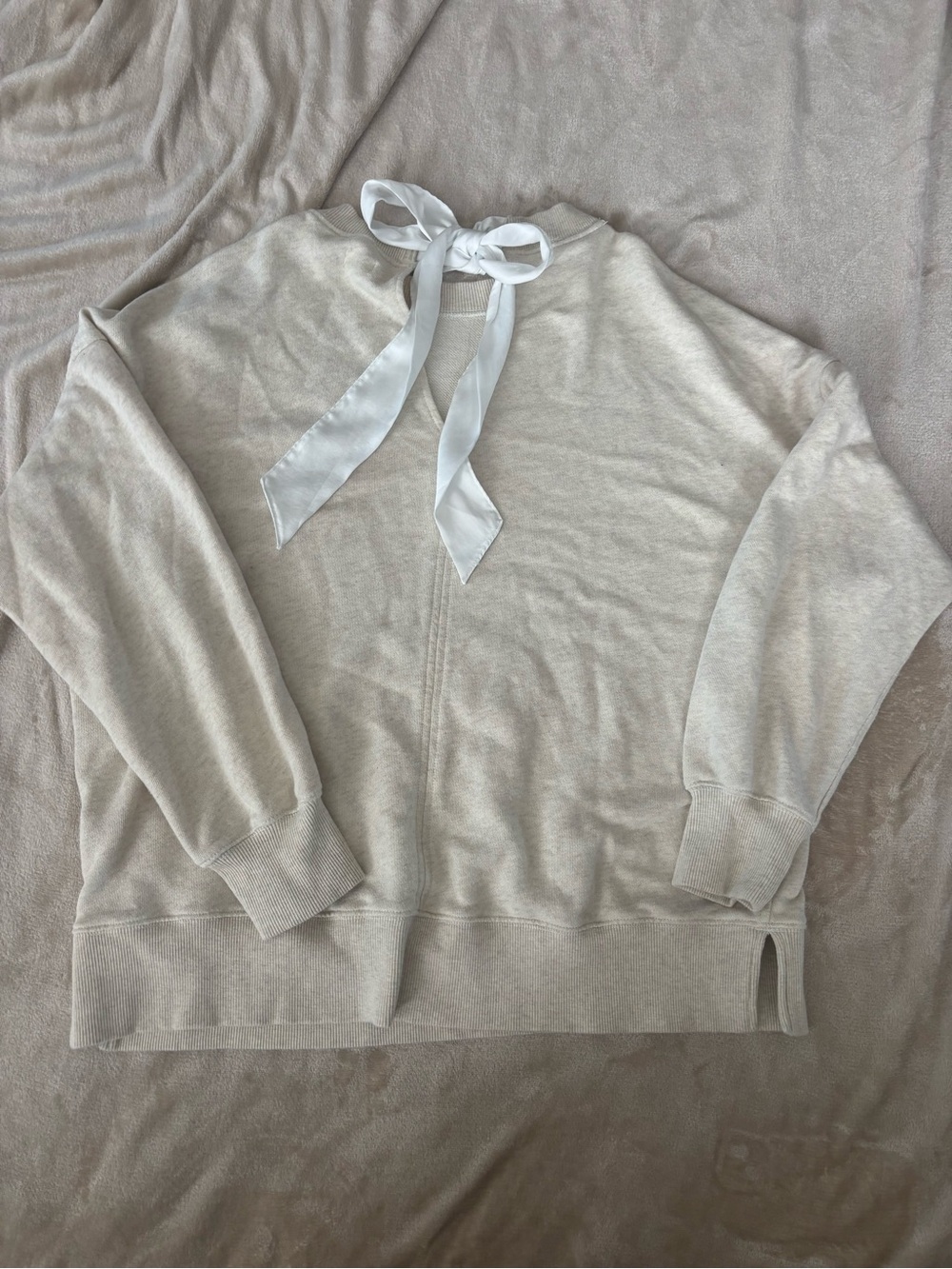 Aerie Size Small Beige Bow Sweatshirt
